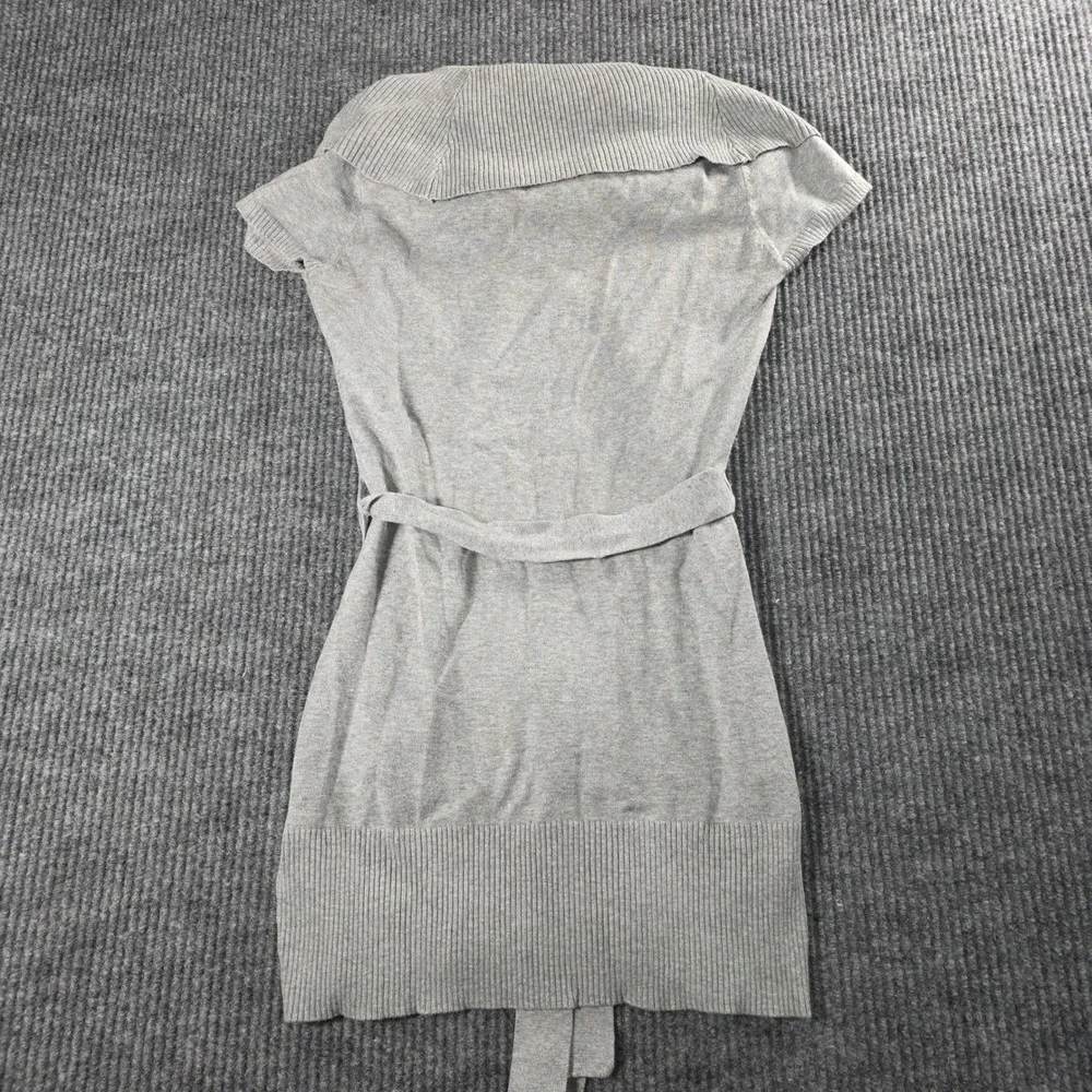 Wet Seal Gray Cowl Neck Short Sleeve Belted Sweater Tunic Small